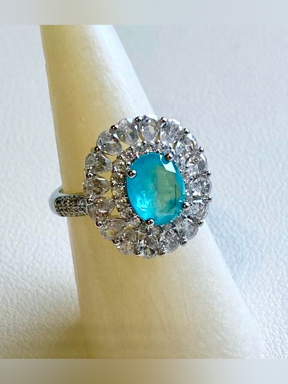 Elegant Silver and Blue Gemstone Ring